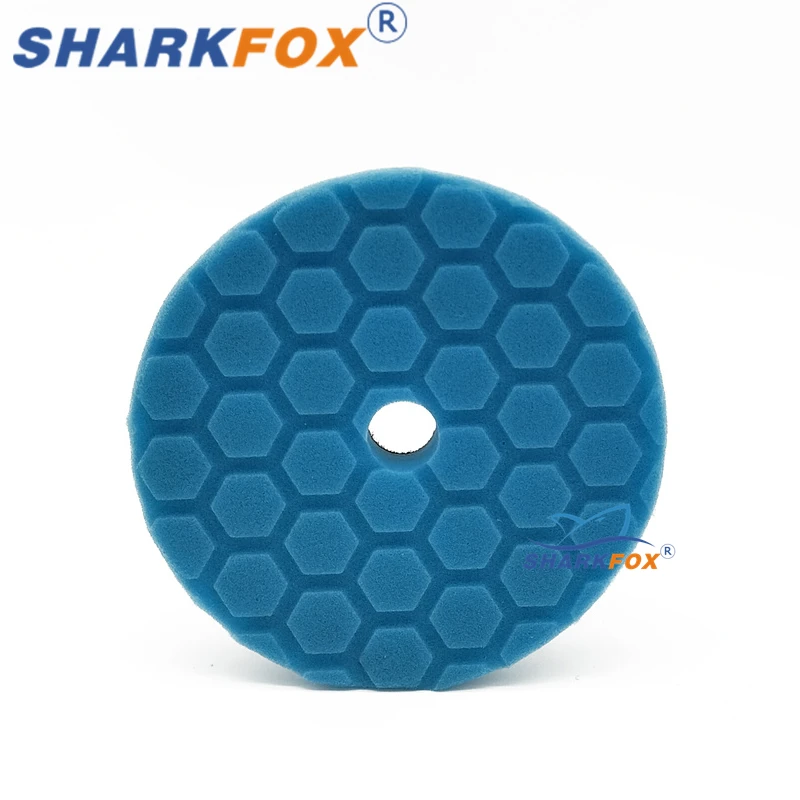 Sharkfox 5 بوصة لوحة تلميع السيارات عدة مجموعة ذاتية اللصق التلميع الصبح الإسفنج الصوف عجلة لوحة تلميع لسيارة الملمع الحفر