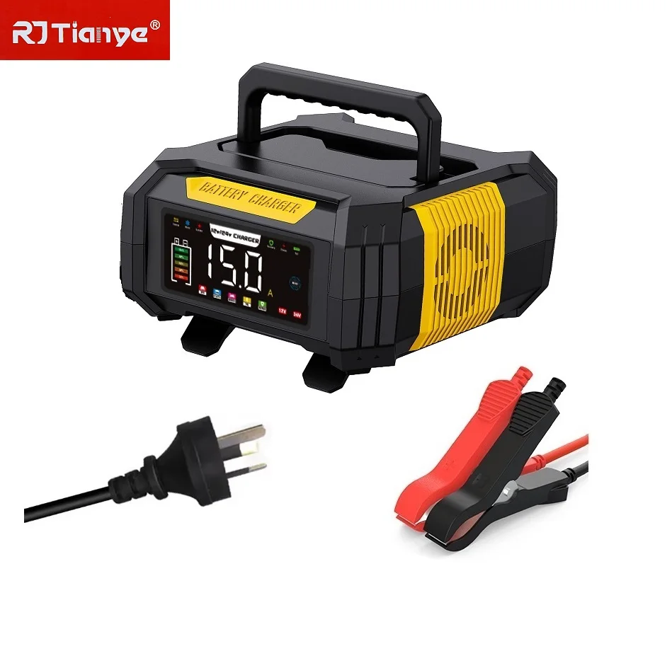 

AU Plug Car Battery Charger 12V15A/24V8A Smart Pulse Repair Agm Gel Lead-acid Battery Motorcycle Battery Charging LED Display