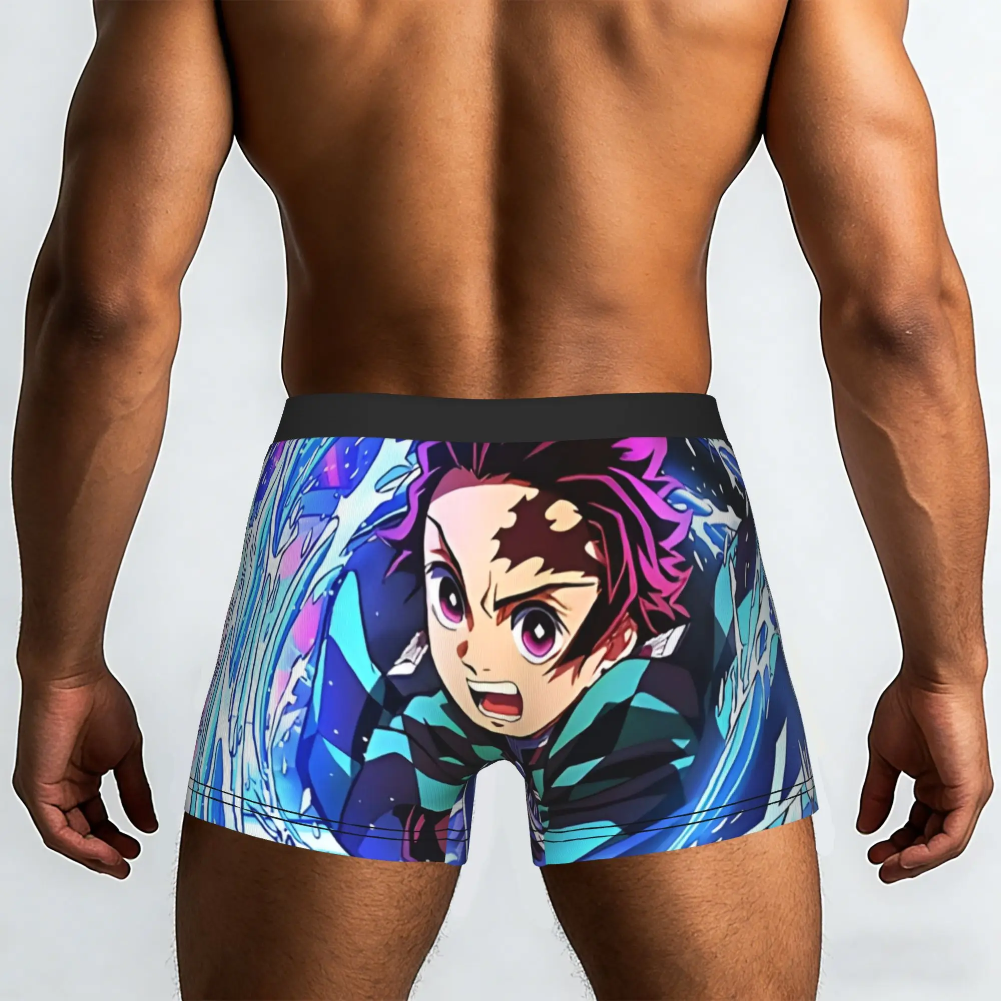 Tanjiro Kamado Water Breathing Form Bandai Demon Slayer Underpants Homme Panties Male Underwear Comfortable Shorts Boxer Briefs