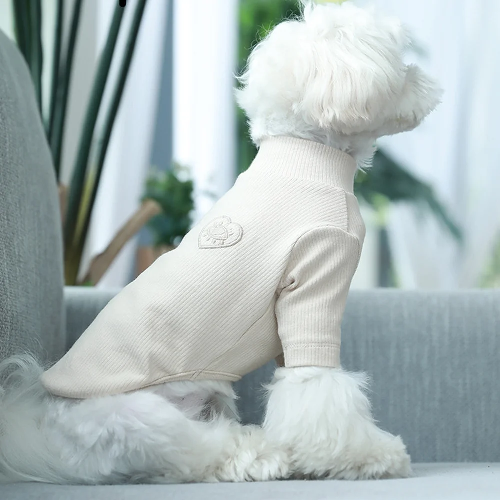 Autumn and Winter Dog Clothes Cotton Bottoming Shirt Tight Fitting Warm Stretch Long Dog Clothes Designer Dog Clothes Dog Shirt