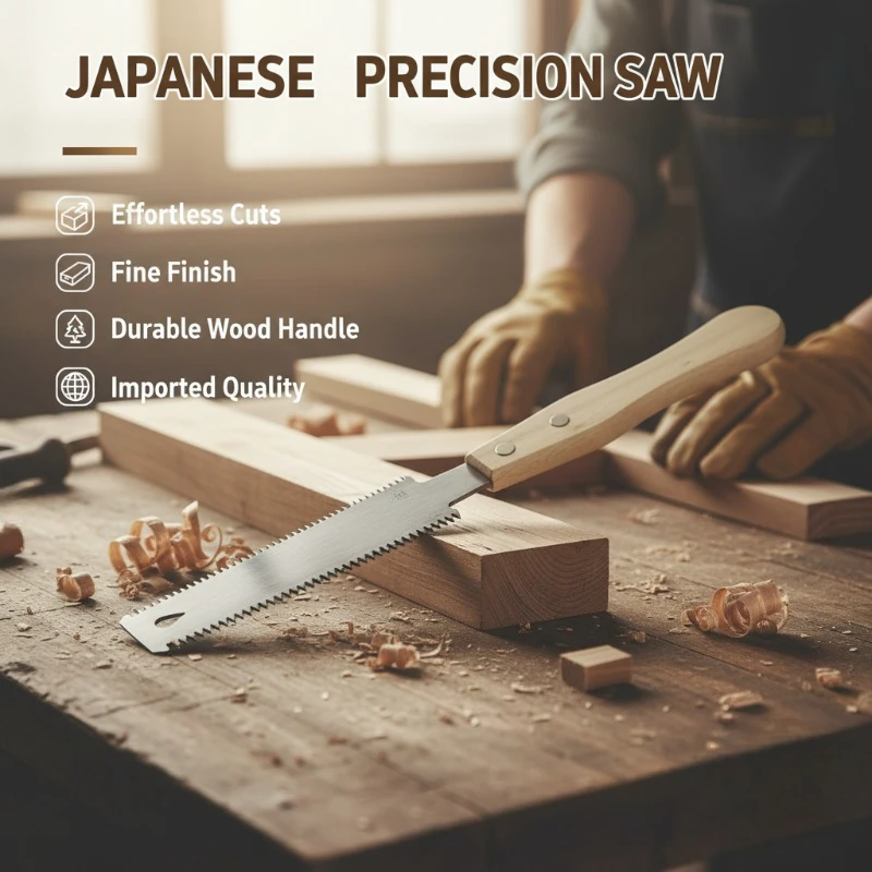 Japanese Double Sided Fine Tooth Hand Saw Wood Handle Dual Teeth Woodworking Saw Tree Cutting Tenon Saw DIY Carpentry Tools