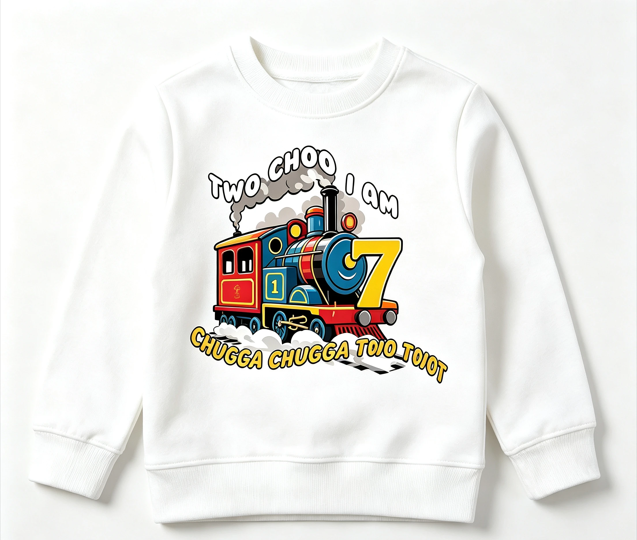 Kids Cartoon Train Print Sweatshirt 1-10Y Long Sleeve Crew Neck Pullover Toddler Birthday Number 3 Tops Children Casual Clothes