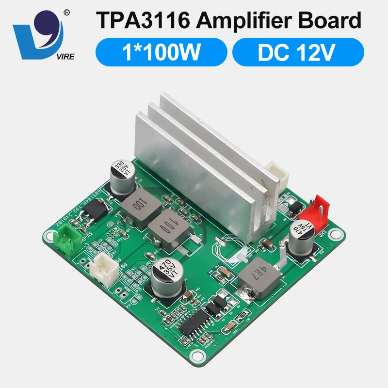 VIRE 12V Digital Professional Audio Power Mono Amplifier Board TPA3116D2 PBTL Class D Home Audio Module 5V Output