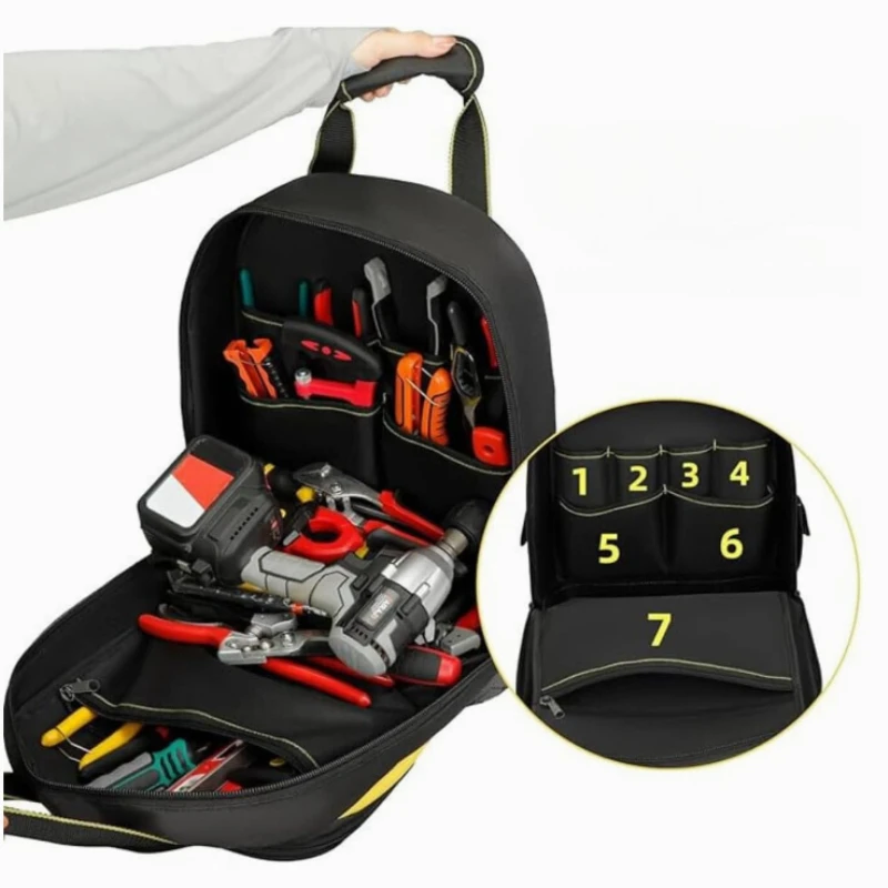 Canvas Large Capacity Electrician Electrical Technician Portable Pipe Backpack Kit Set Belt Kit Set