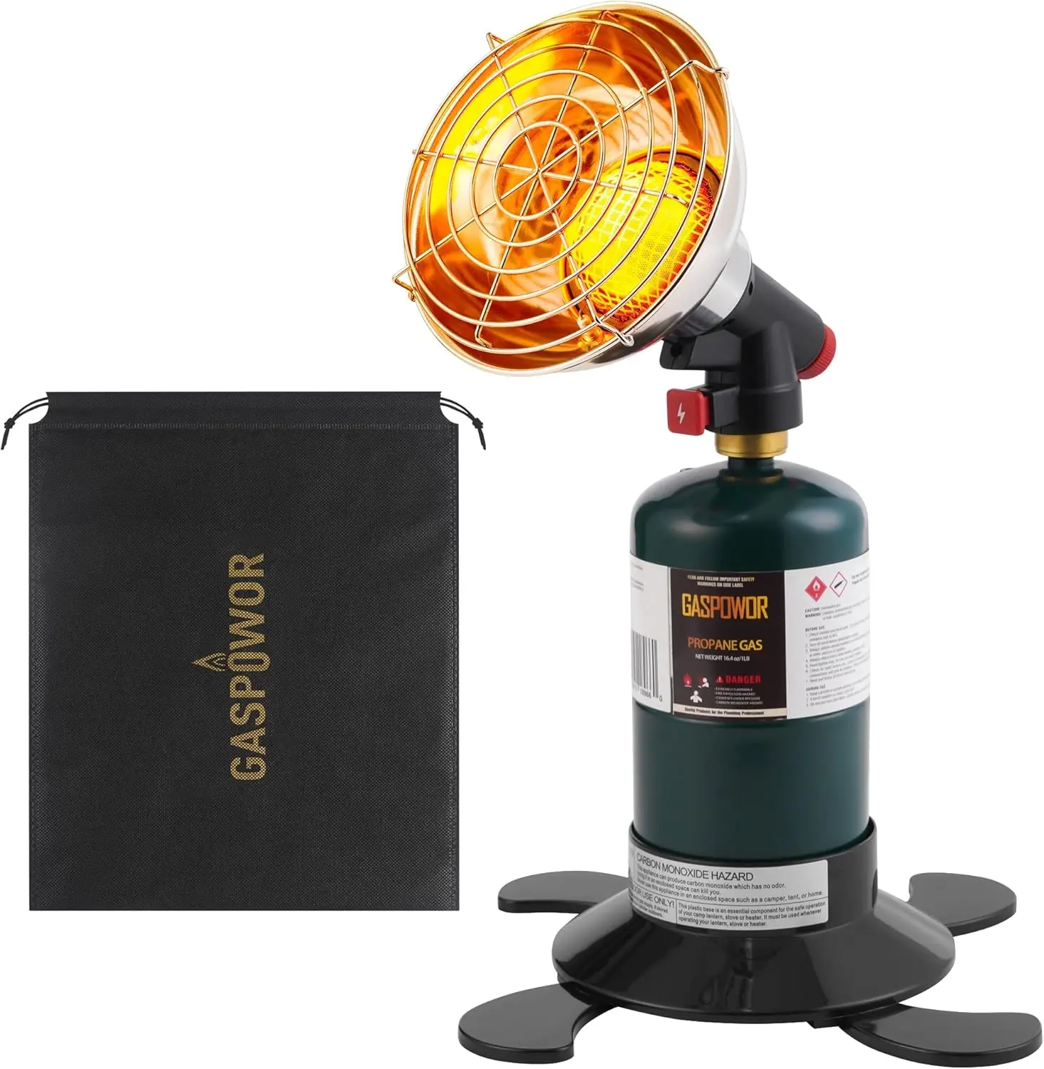 

Portable Outdoor Propane Heater, 6800 BTU for Camping, Patio, Golf Carts with Igniter and Cylinder Stand
