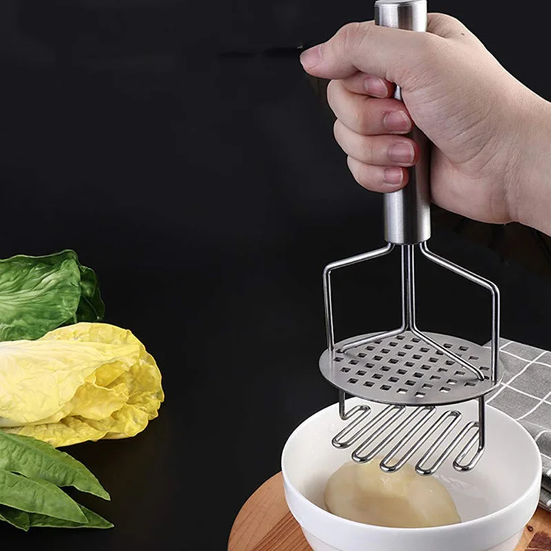 

Potato Masher Ricer Puree Pressed Foldable Juice Maker Stainless Steel Potato Pusher Smooth Mashed Potatoes Crusher Fruit Tools