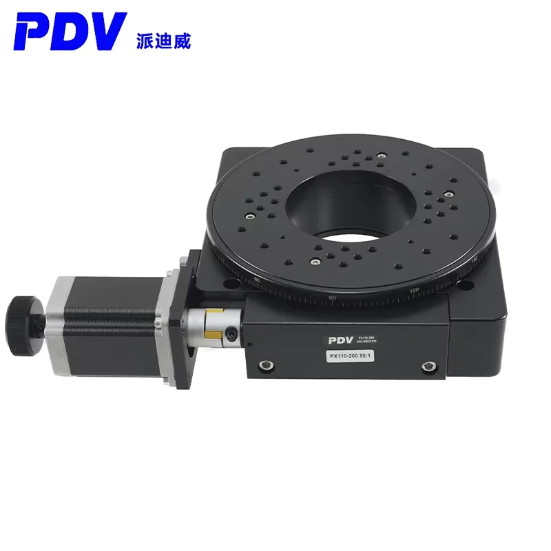 Pianta di rotazione motorizzata PDV PX110-200, scrivania rotante di precisione, piattaforma rotante ottica, equipaggio di sfere diametro 200 mm Palcoscenico rotante