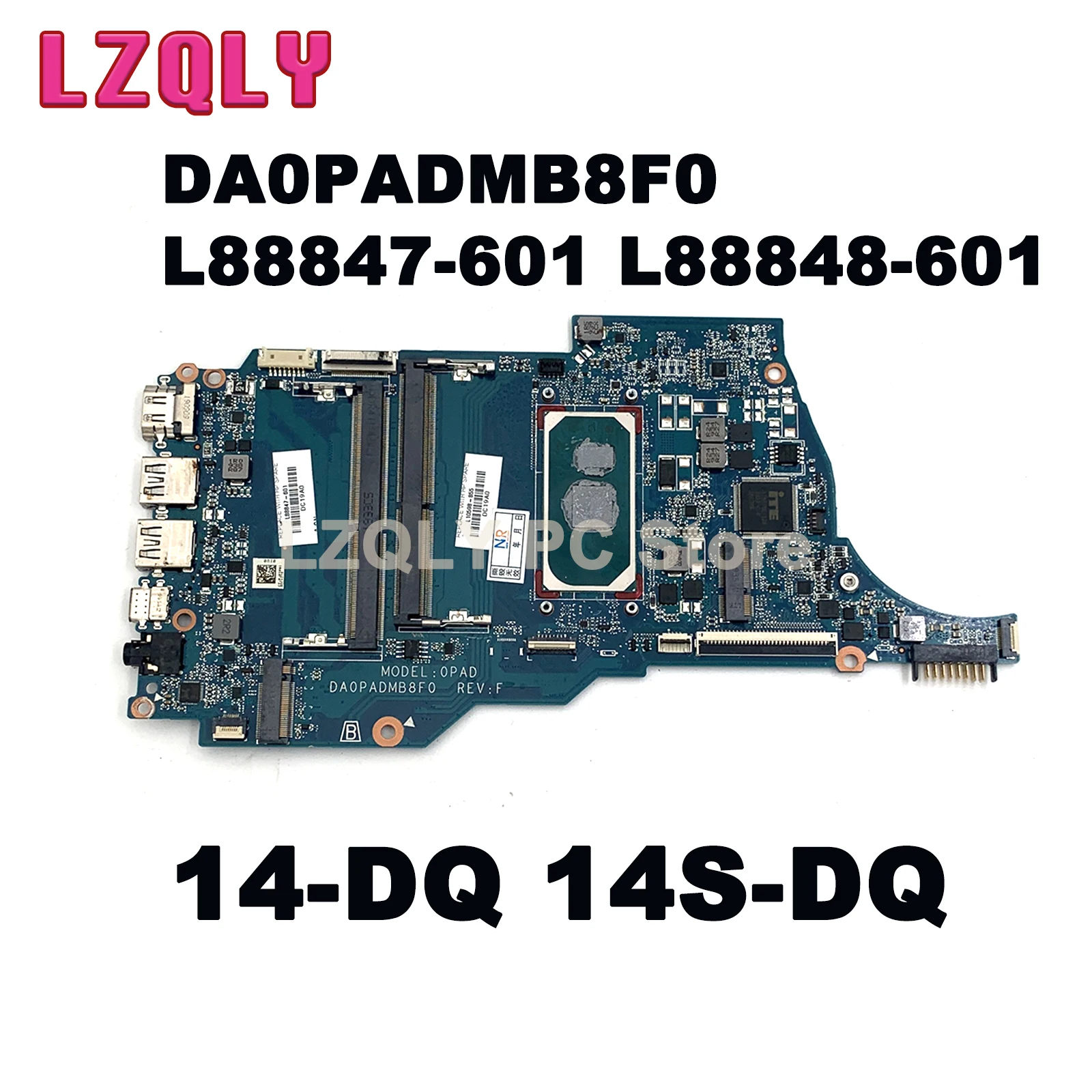 Para hp 14-dq 14s-dq notebook mainboard portátil da0padmb8f0 L88847-601 L88848-601 i3 i5 10th gen placa-mãe completa testado