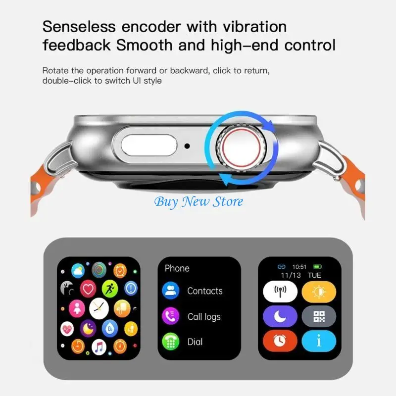 20CE Portable Watch for Men Women Answer/Make Calls Fitness Watch with Heart Rate Sleep Monitors Step Counter Weather