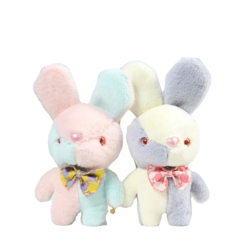 12Cm Cartoon Leuke Kleurrijke Bunny Pop Kinderen Schooltas Charm Sleutelhanger Knuffel Pop Meisjes Verjaardagscadeau Pop