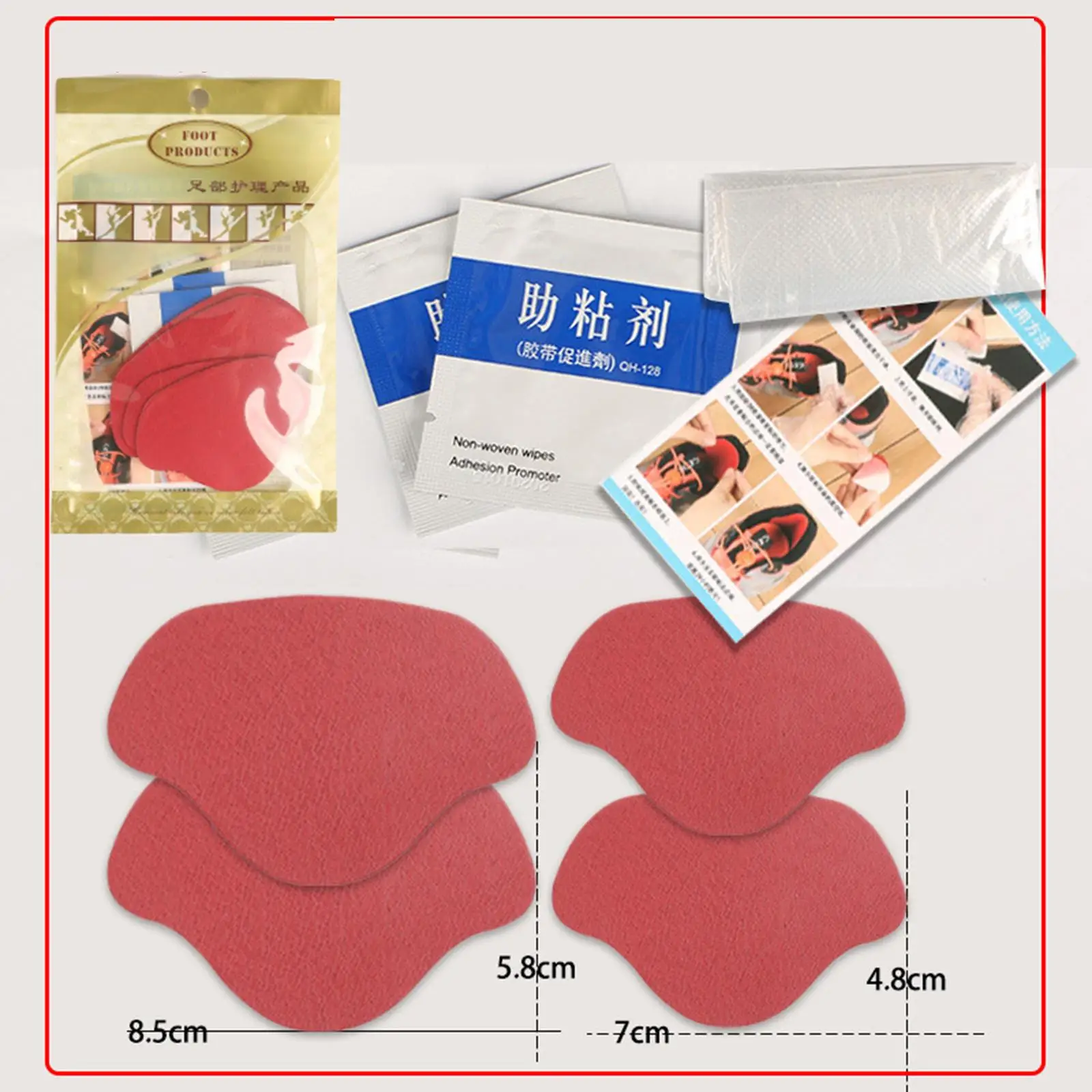 4x 4 Pieces Heel Grips Shoe Heel Pad Shoe Heel Insert Insoles Heel Repair Subsidy Self- Microfiber Cloth Material Suitable for