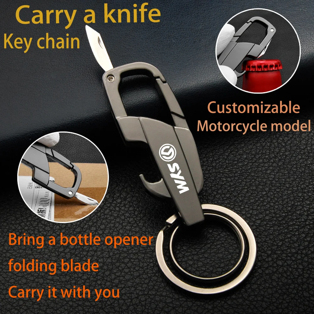 For Sanyang Motor SYM Titanium Motocar KeyChain Super Lightweight Titanium EDC Tool Keychain Hanging Buckle Motorcycle Key Chain