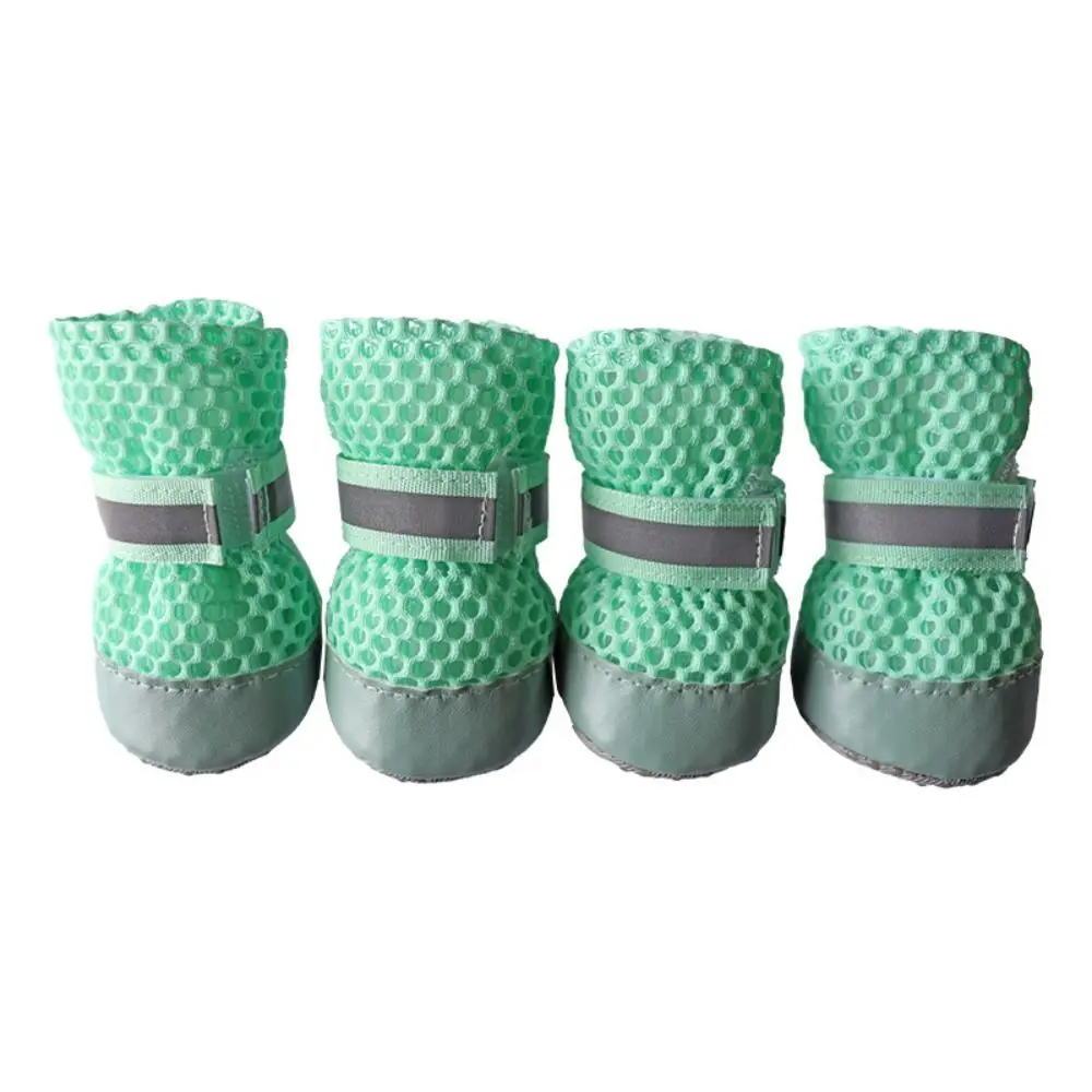 4pcs/set New Breathable Pet Dog Shoes Non-Slip Soft Sole Puppy Shoes Lightweight Comfortable Paw Protectors Daily Walking