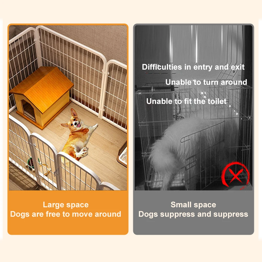 

6 Panels Heavy Duty Dog Puppy Playpen Foldable Exercise Puppy Kennel Cage Heavy Duty Dog Exercise Fence for Cat Puppy Rabbits