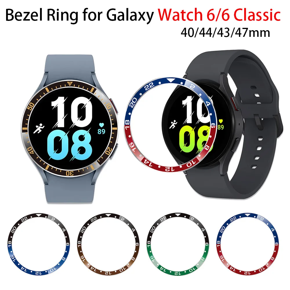 Bezel Ring for Samsung Galaxy Watch 6 40mm 44mm fit Watch6 Classic 43mm 47mm Stainless Steel Time Scale SM-R930/R940/R950/R960