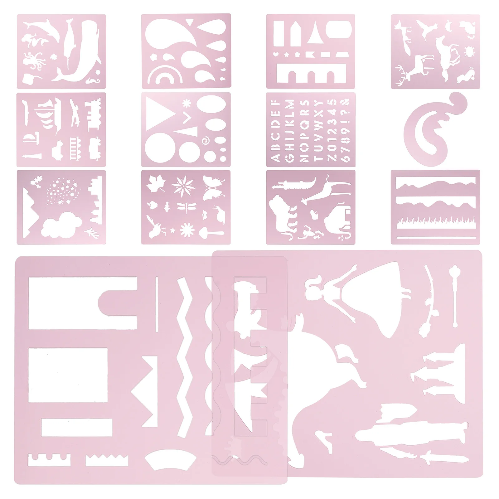 14 قطعة من قالب حساب اليد صديق للبيئة للحيوانات الأليفة بلاستيك آمن للأطفال سكرابوكينغ دهان داي استنسل أرجواني #4