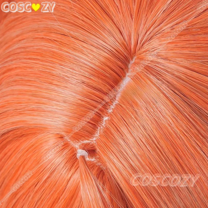 Jogo zenless zona zero orphia peruca cosplay 80cm laranja perucas femininas com rabos de cavalo duplos resistente ao calor cabelo sintético
