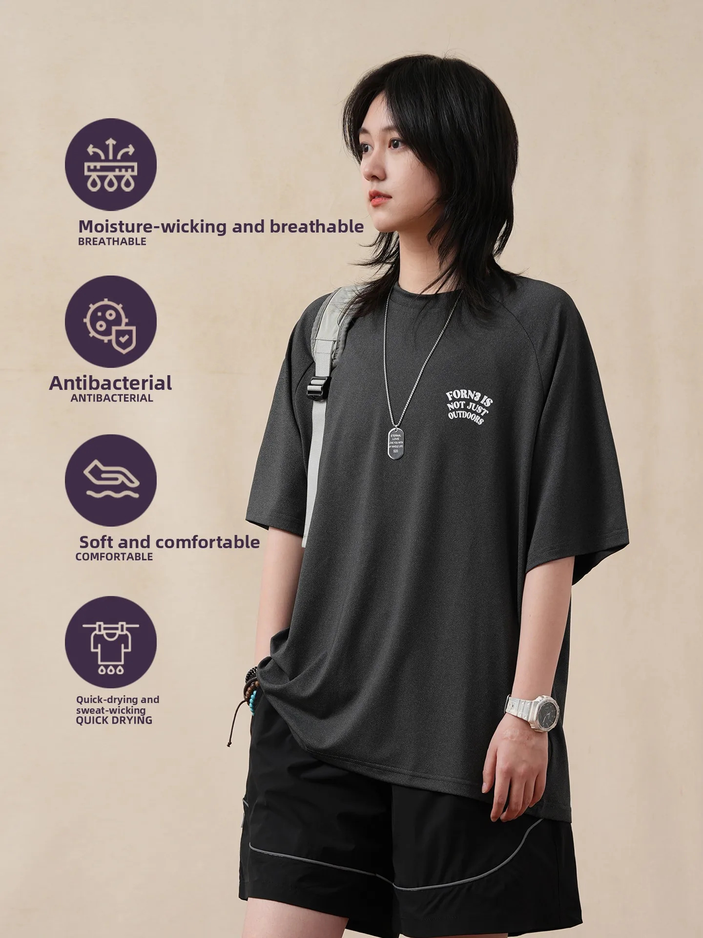 

Red Stone American Trend Print ort Sve T-irt Qui Dry Sportswear Top for Men And Women Casual Loose Fit Summer Wear