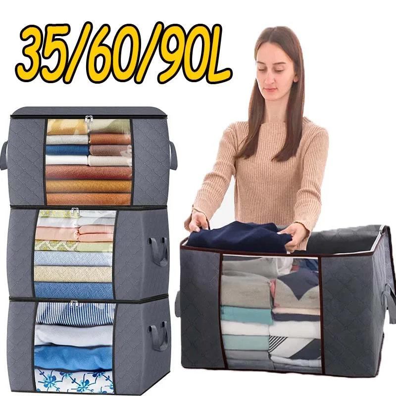 Bolsa de almacenamiento plegable grande para ropa, maletas de viaje, organizador, bolsas de compras reutilizables, bolsas de almacenamiento para manta, contenedores de almacenamiento