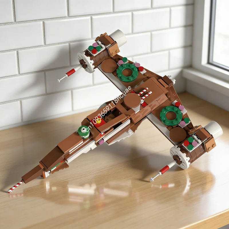 

337 деталей MOC 1: Конструктор «Звездный истребитель Gingerbread N» — модель для сборки, архитектурный набор, рождественский подарок, развивающая игрушка
