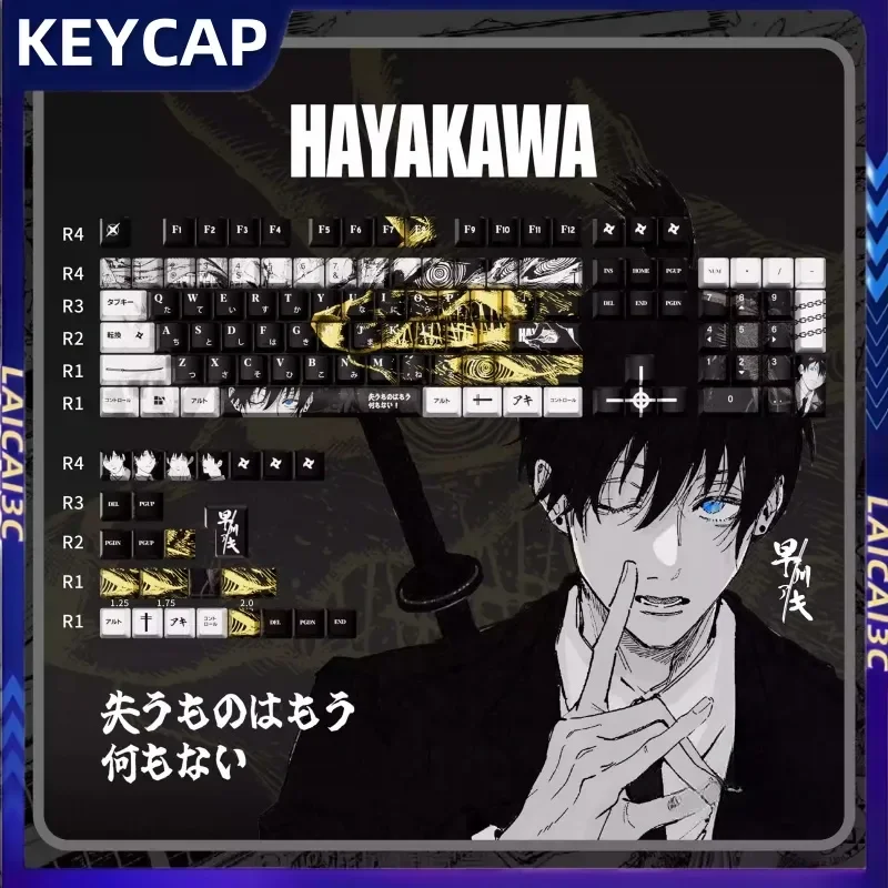 

Креативная колпачок для клавиатуры Hayakawa Aki, японское корни, вишневый профиль, аниме, мультяшная механическая клавиатура, аксессуары, подарок, коллекционная колпачок для ключей