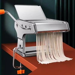 Stainless Steel Manual Cutting Adjustable Thickness Dough Fresh Noodle Pasta Maker Machine Kitchen Tools