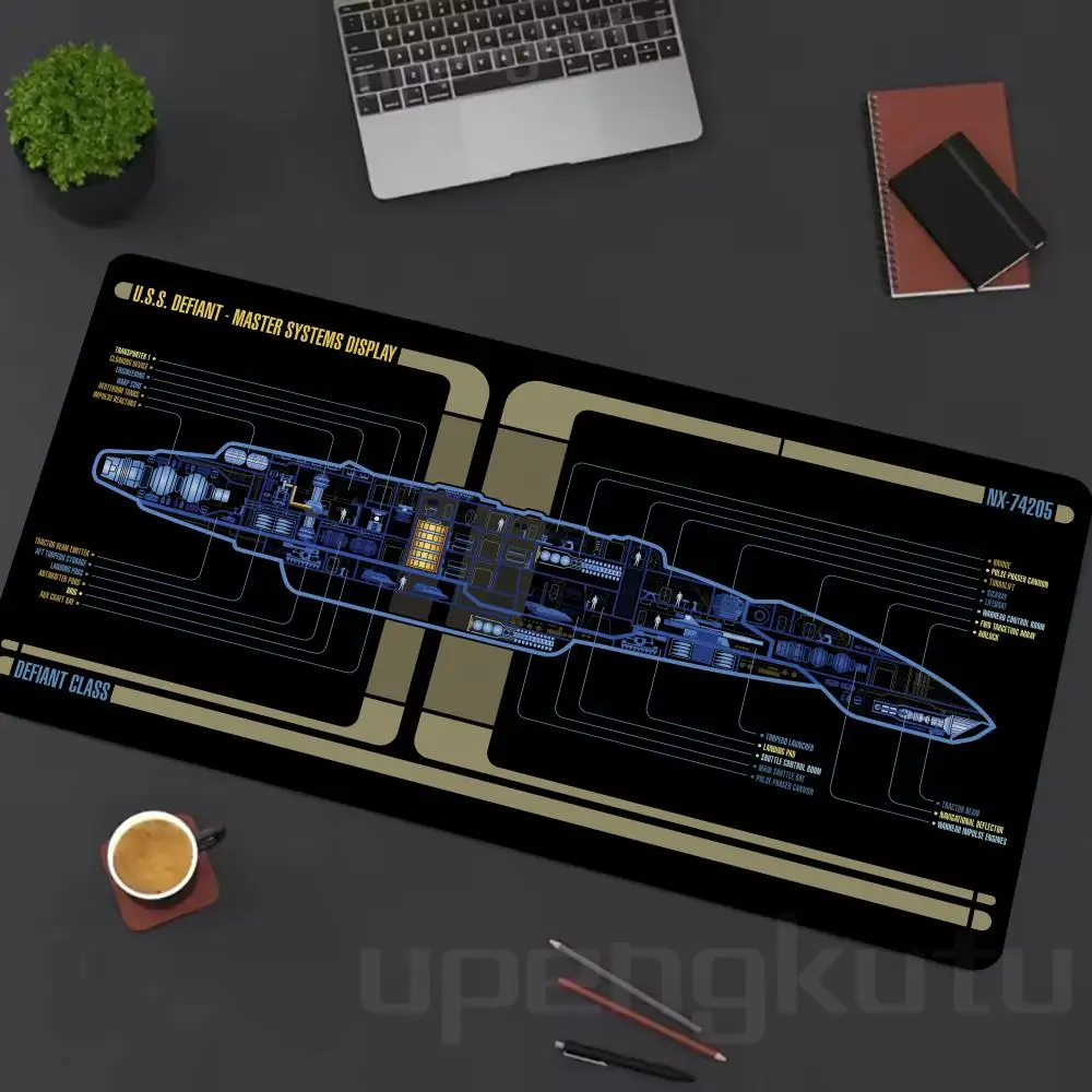 Large Game Mouse Pad Star Trek Office Accessories Keyboard Non-slip Extended Starship Blueprint Gamer Computer Cabinet Desk Pads