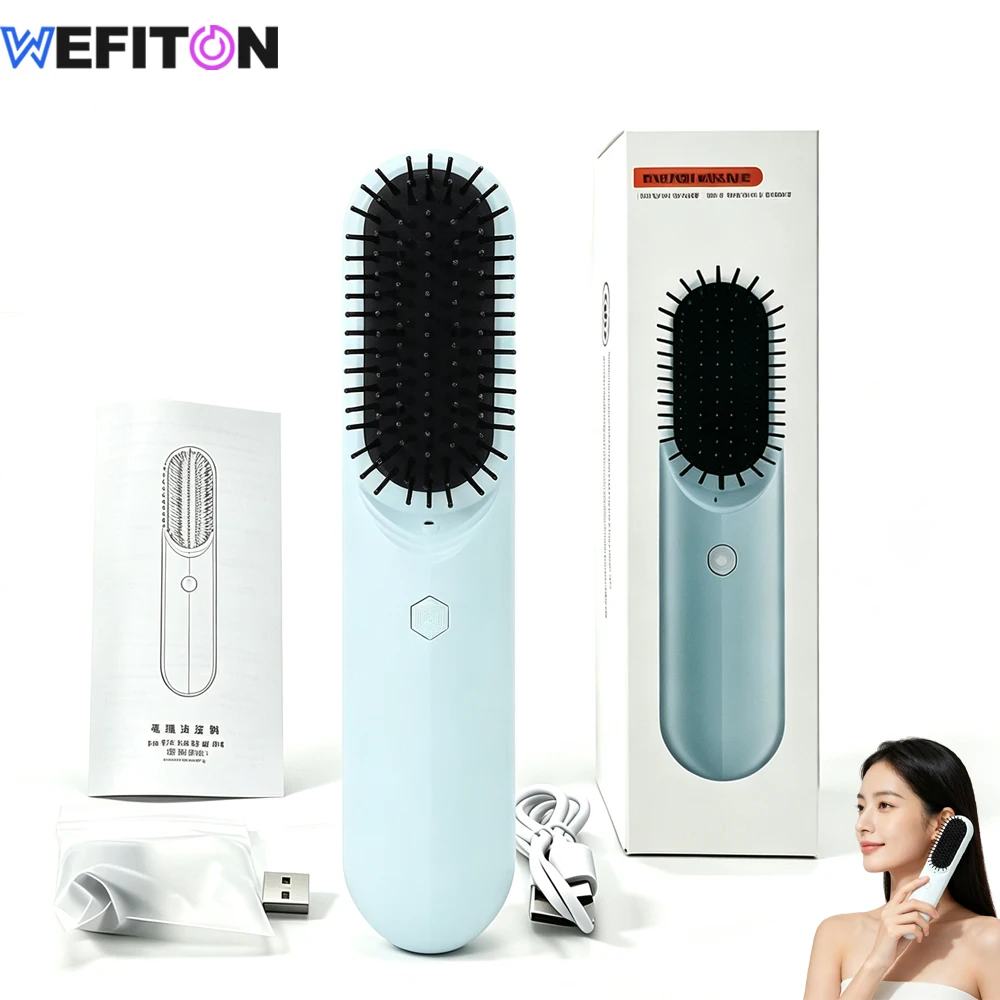 2-in-1 Negative Ion Hair Comb & Scalp Massager with Essential Oil Mist & Thermal Spray for Dry Damaged Hair, Detangling Brush