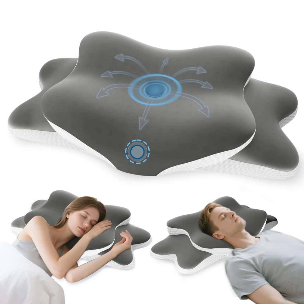 

Memory Foam Pillow for All Sleepers, Orthopedic Neck Support Pillow for Neck and Shoulder Pain Relief Ergonomic Contour Side