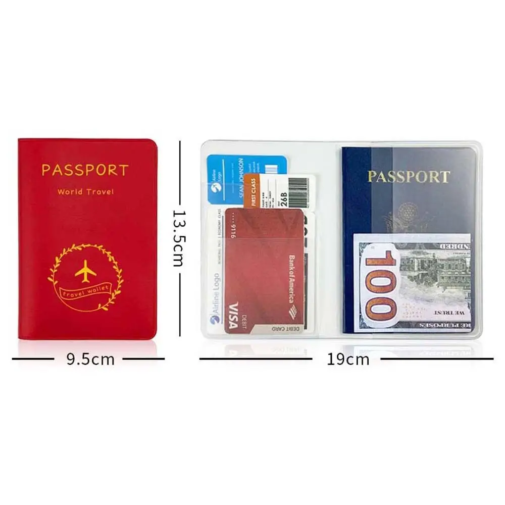 Funda de cuero PU multifunción para pasaporte, monedero, tarjeta de identificación bancaria, soporte para pasaporte, bolsa de almacenamiento de viaje