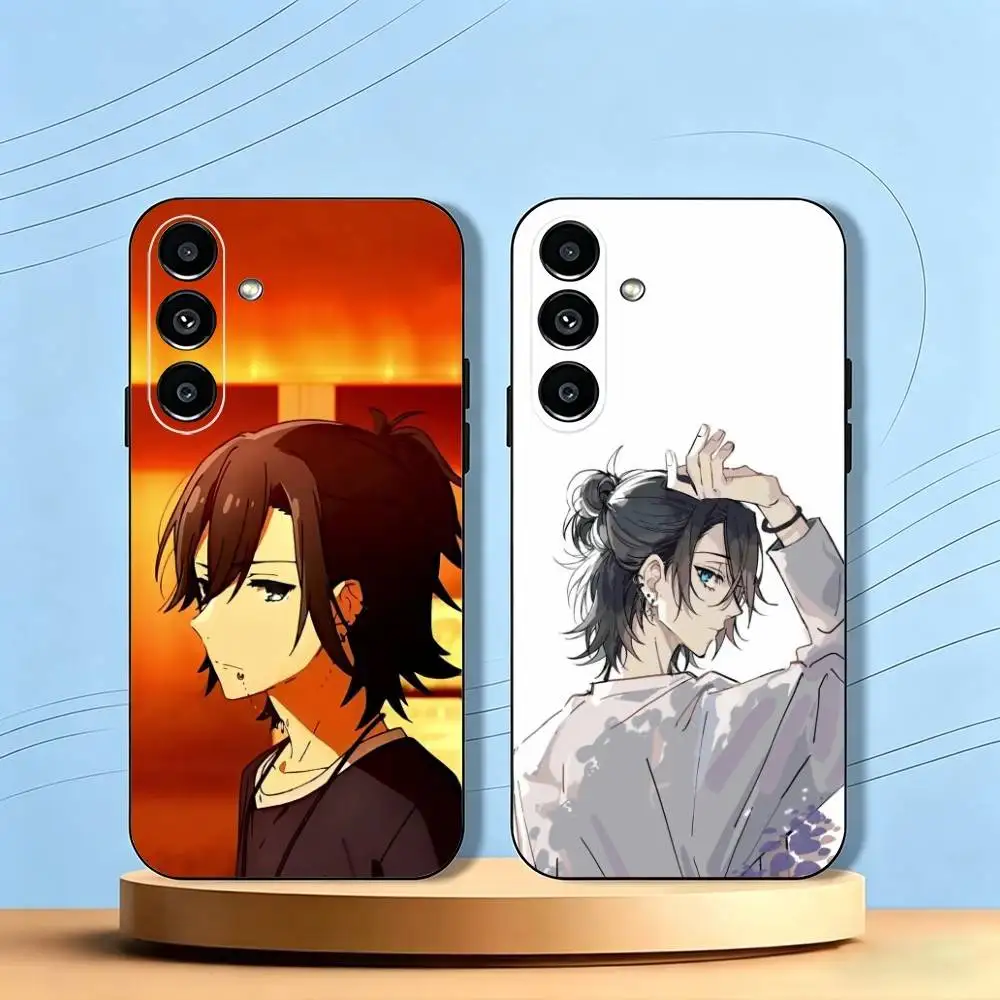 Anime H-Horimiya Miyamura  Phone Case Black Silicone Soft For Samsung Galaxy A73,A72,A71,A70,A53,A52,A51 Gift