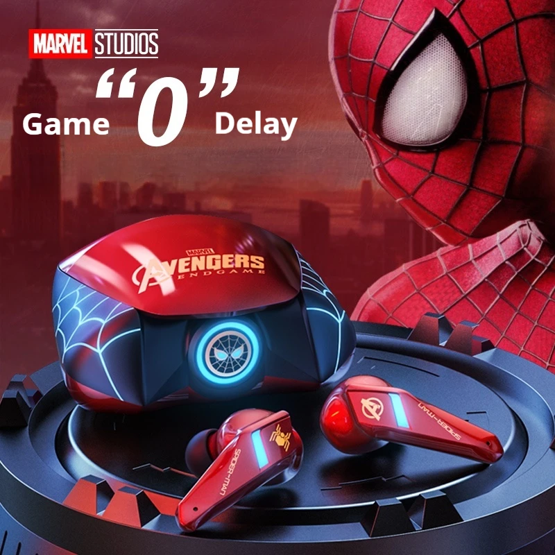 Marvel Wireless Bluetooth Earphones Spider Man Iron Man In Ear Noise Reduction Game Low Latency Waterproof Male Birthday Gifts