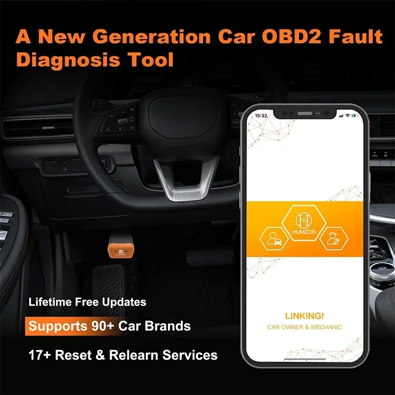 Humzor S716 Diagnostic Scanner Obd2 Software Lifetime Free Update BT 5.0 Quickly Reading /Clearing Codes Diagnostic Tools