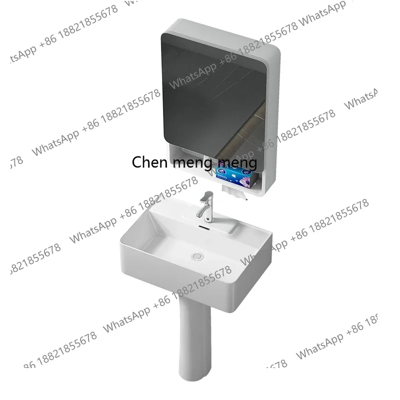 X  Deepening column basin Integrated floor-to-ceiling ceramic wash basin Small apartment column washbasin