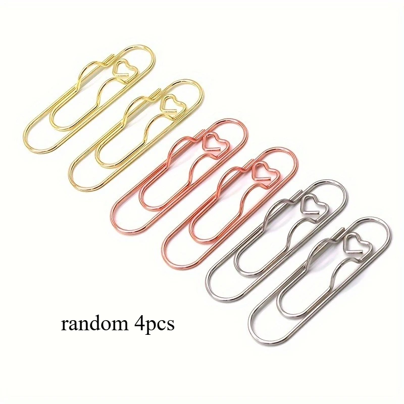 4-multifunctionele penclip, pen, hangende liefde, paperclip, penknop, notebookaccessoires, penclip met vaste stoel