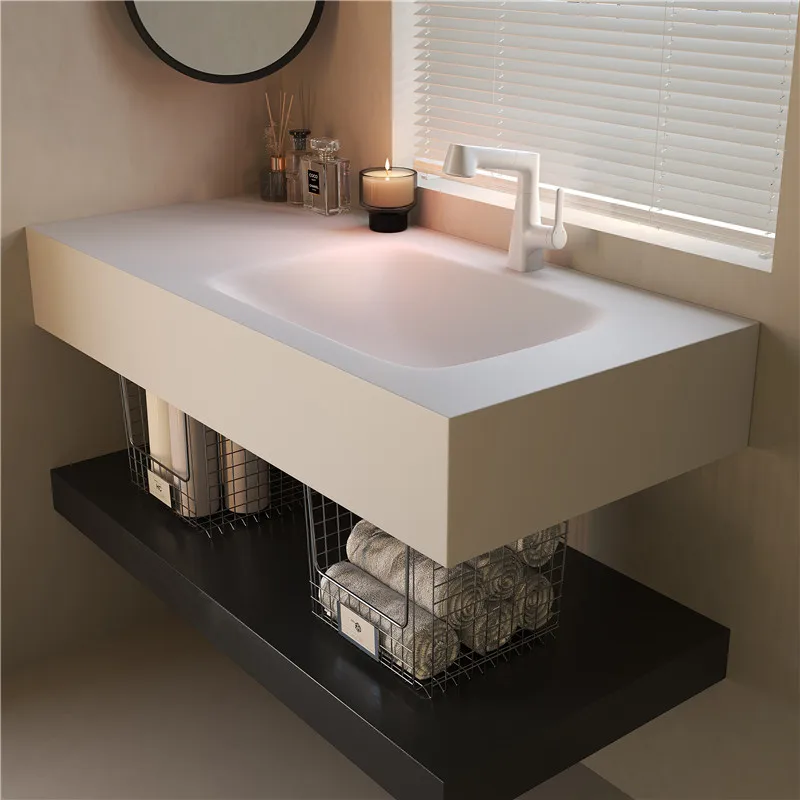 Classic slate hot bending integrated basin bathroom cabinet combination toilet hand washing sink washing seamless basin bathroom
