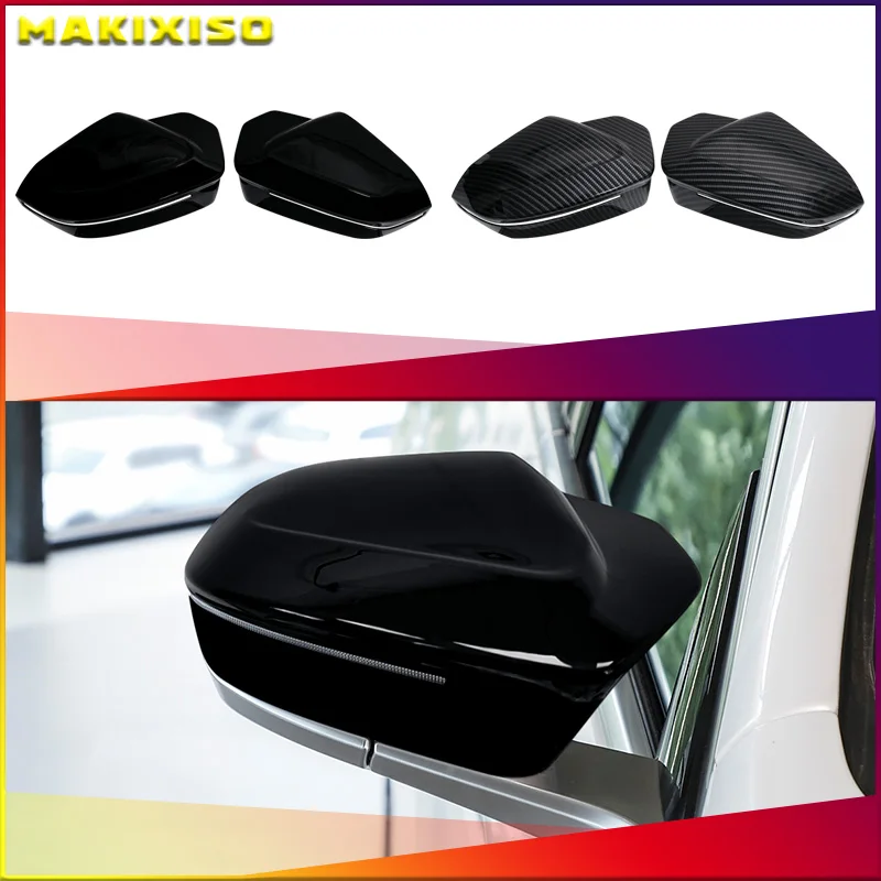 

Bright Black Rearview Side Mirror Cover Caps Parts Styling For BMW 5 7 I5 I7 Series G60 G61 G68 G70 M5 G90