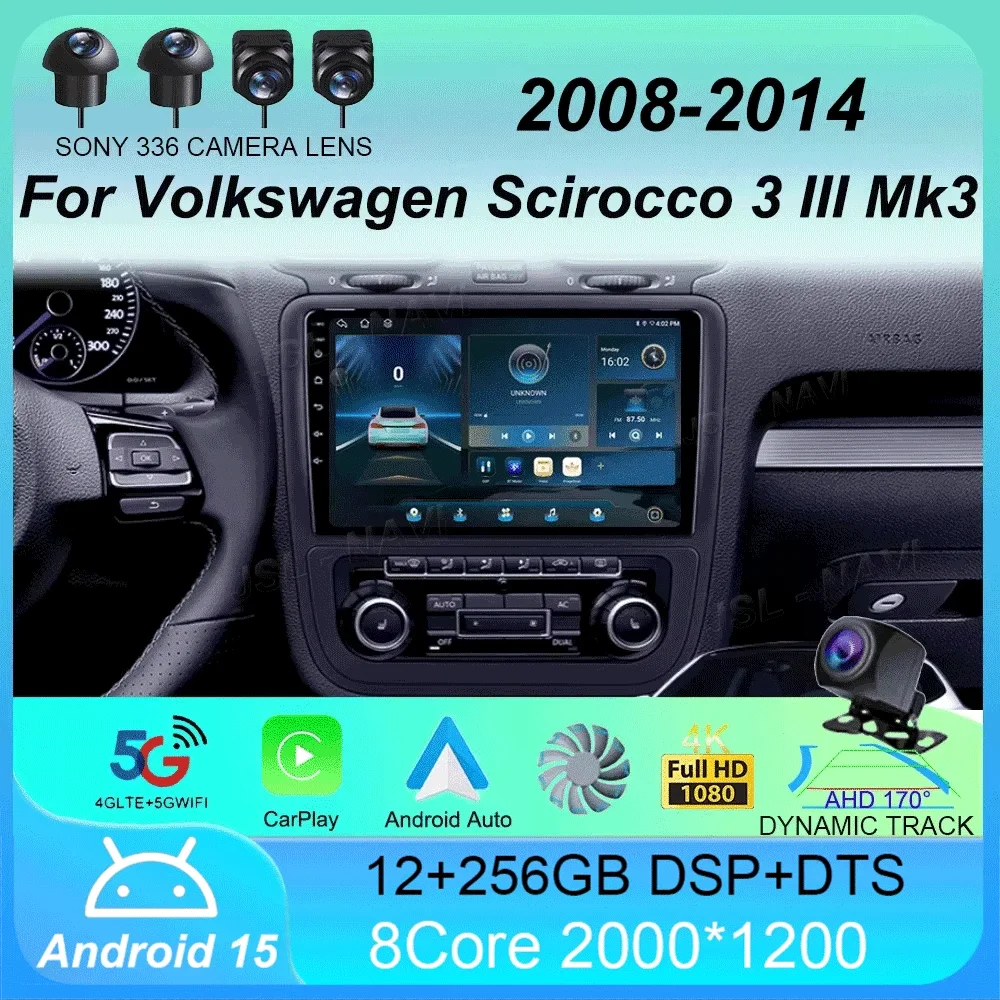 

Android 15 Car Radio For Volkswagen Scirocco 3 III Mk3 2008 - 2014 Multimedia Video Player Navigation stereo GPS No 2din 2 din d