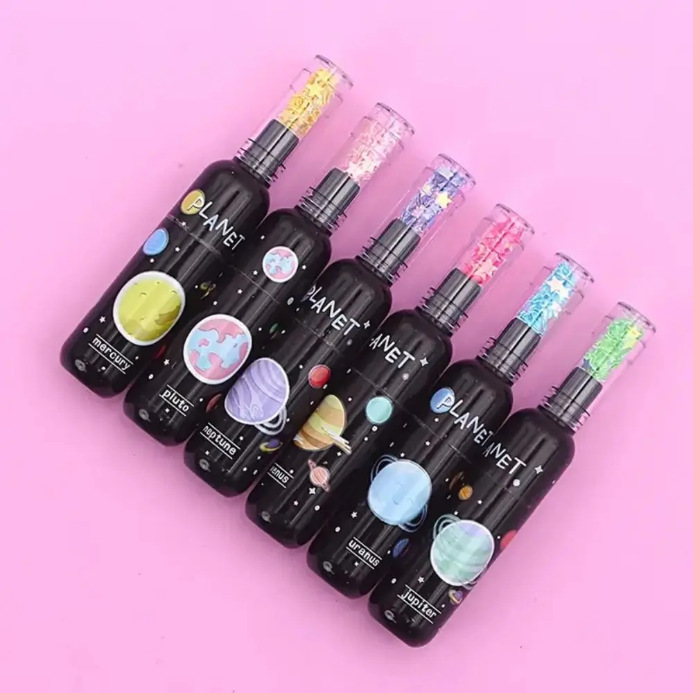 6pcs/set Creative Planet Highlighter Wine Bottle Styling Multicolor Writing Painting Doodle Pen Graffiti 4MM Marker Pen Kids