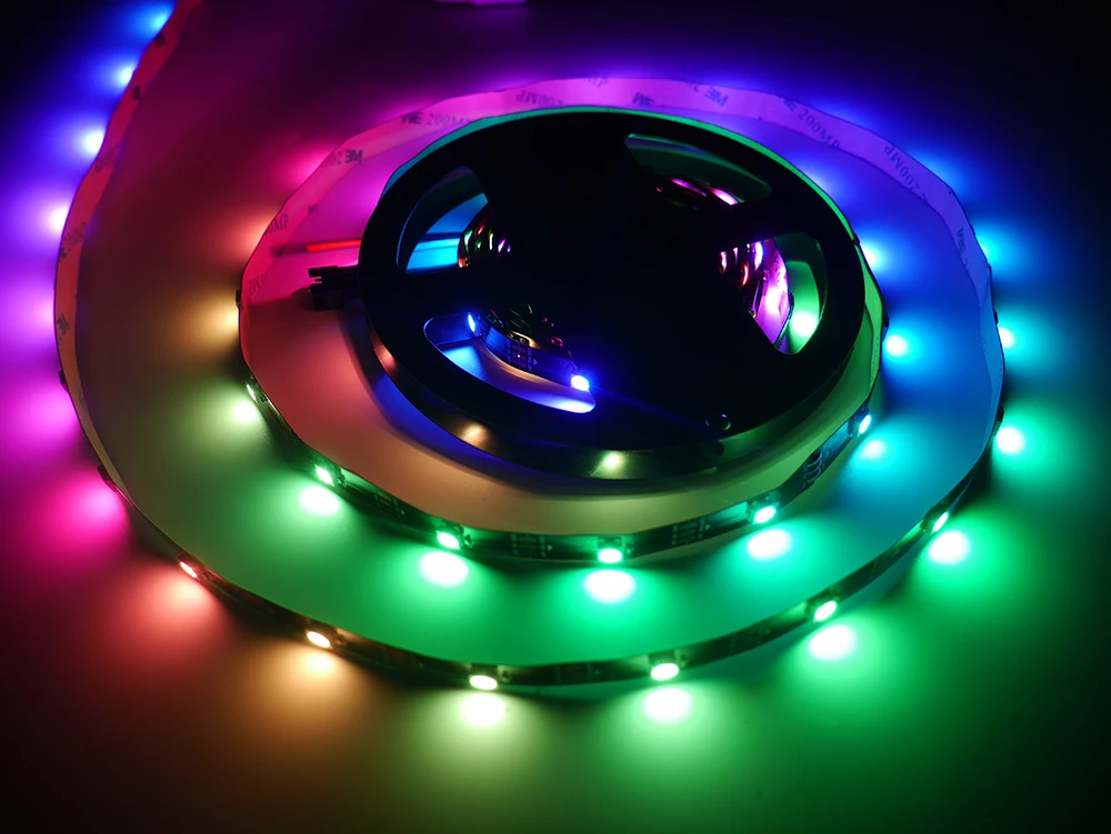 Taśma świetlna LED 5m 5V WS2812B WS2812, światła indywidualnie adresowane, inteligentne piksel rgb, paski czarny/biały PCB, wodoodporne, IP30/65/67