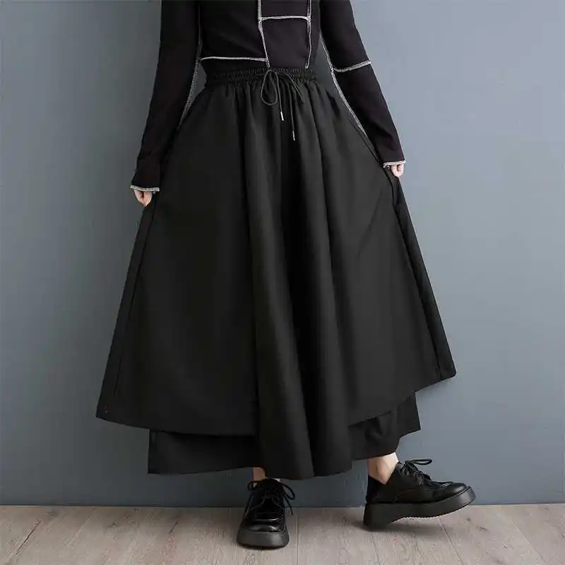 2026 Spring/Summer New Collection: Dark-themed, Plus-size, Versatile Pants And Skirt, Fashionable Elastic Waistband D4AW
