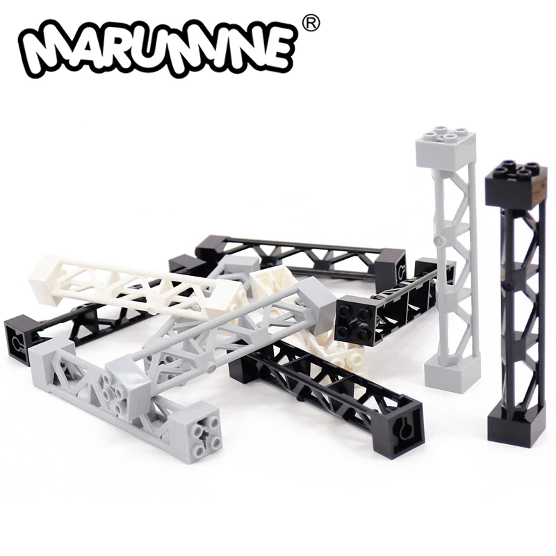 Marumine MOC Bricks Lattice Tower 2x2x10 W/Cross 58827 Iron Frame Support 95347 Building Block Assemble Particles Fence