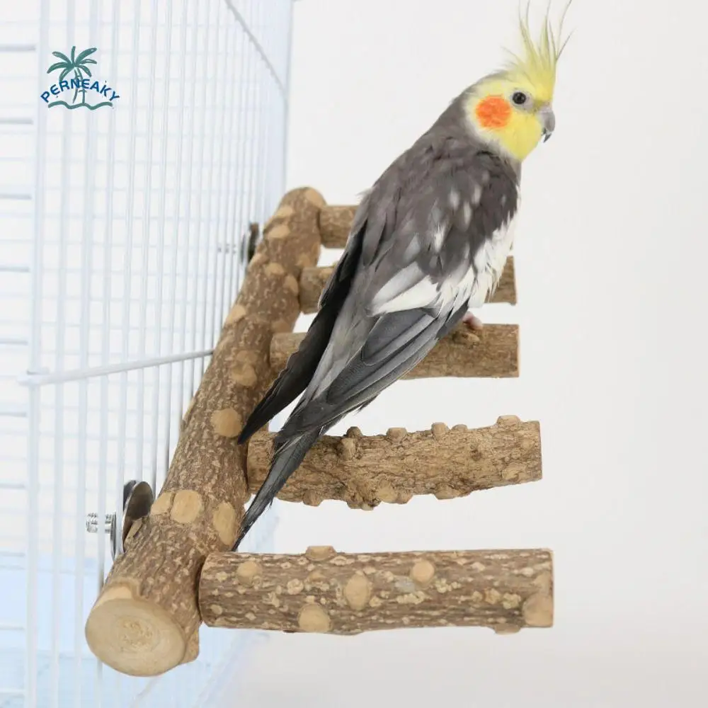 Removable Parrot Nature Wood Climbing Ladder Bird Toys Ladder Parakeet Paw Grinding Fork Parakeet Climb Stand Bite Resistant