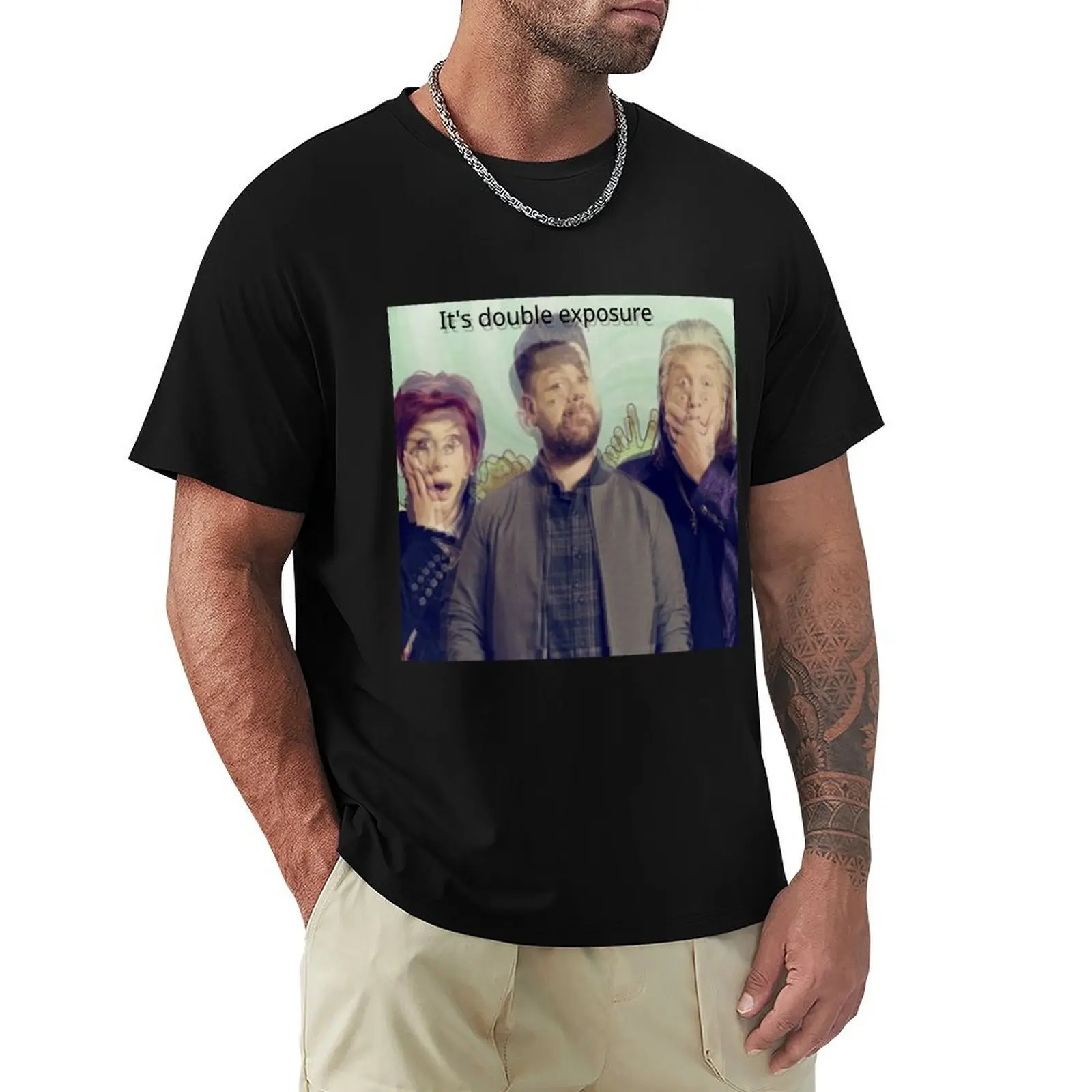 

It's double exposure! Osbornes want to believe T-Shirt Basic Plain Tee for Spring and Summer