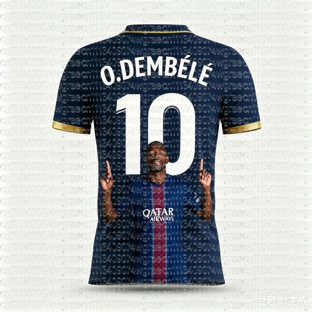 Dembele Style Summer 3D Printed Family Clothing Football Jersey T-shirt Quick-drying and Breathable Suitable for Outdoor Wear