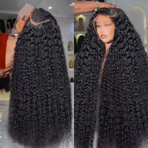 40 Inch 13x6 Hd Deep Wave Lace Frontal Wig For Women Brazilian PrePlucked Jerry Deep Water Wave Curly Lace Front Human Hair Wigs
