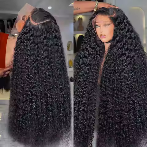 40 Inch 13x6 Hd Deep Wave Lace Frontal Wig For Women Brazilian PrePlucked Jerry Deep Water Wave Curly Lace Front Human Hair Wigs
