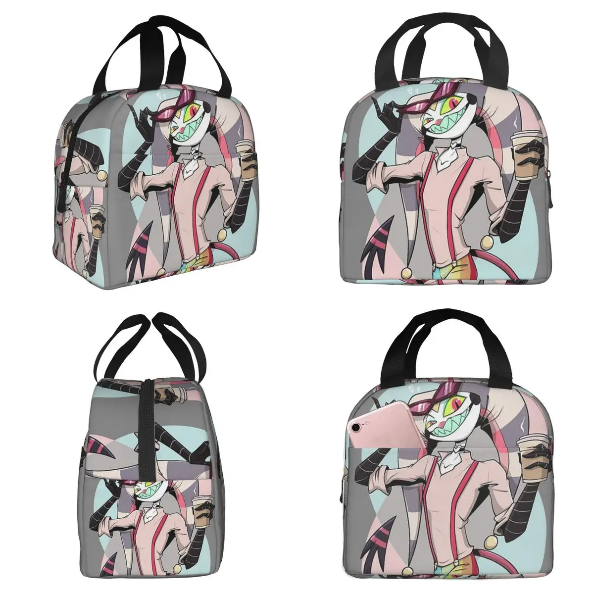 Fizzarolli Helluva Boss Insulated Lunch Bag for Women Office Cooler Thermal Food Box Tote Leakproof Lunch Boxes Container