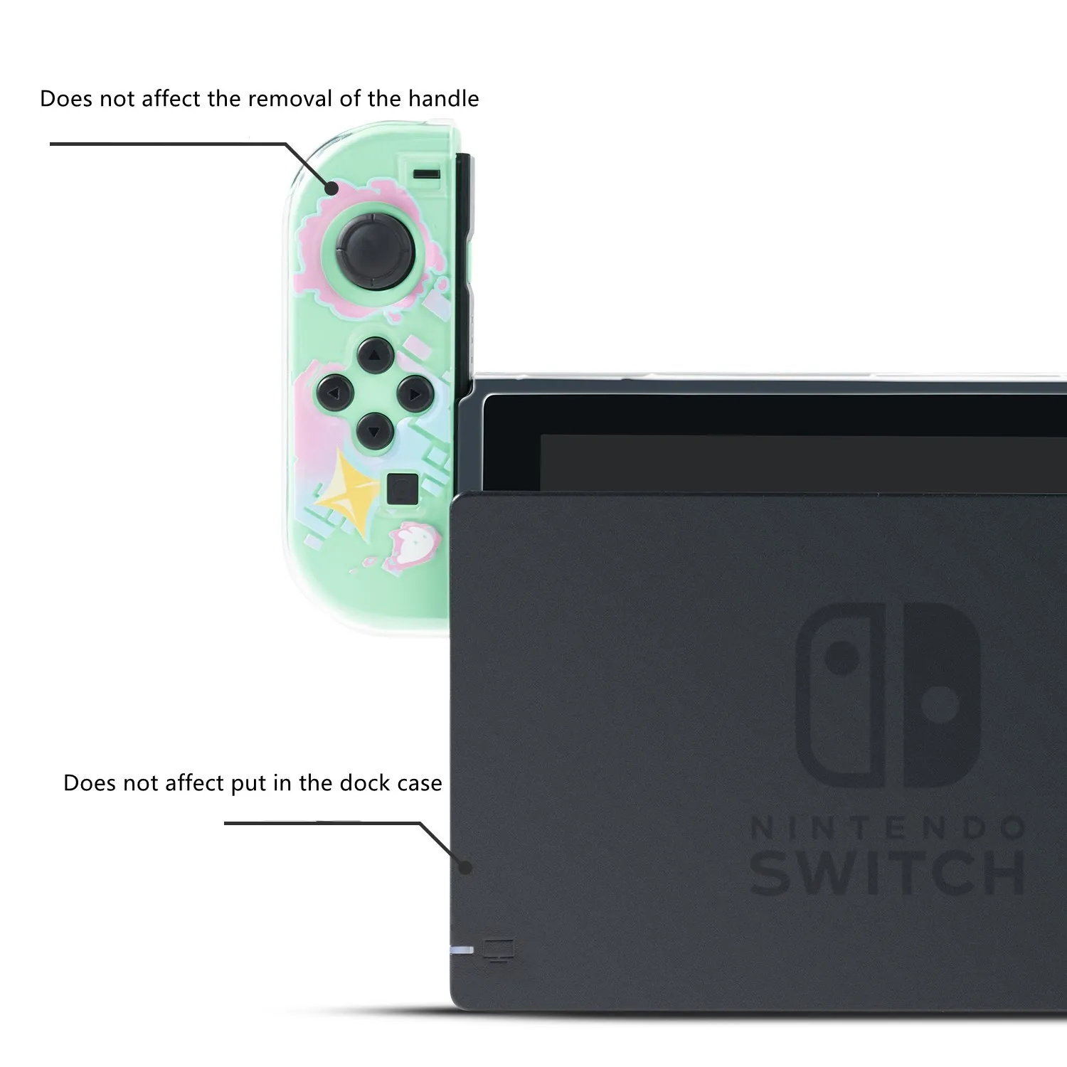 GeekShare 닌텐도 스위치 보호 커버, NS 분할 투명 TPU 소프트 쉘, 초박형 핸들 커버, 게임 콘솔 액세서리