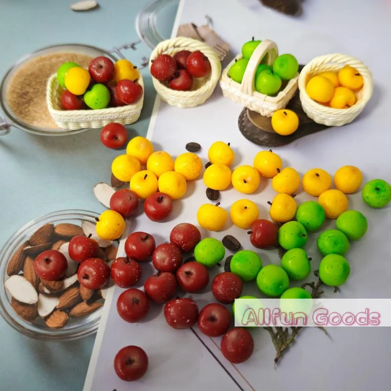 [TG835]5/10Pcs Mini Simulated Little Apple Doll Accessories Toys 1/12 Dollhouse Miniature Food Play Scene Decoration